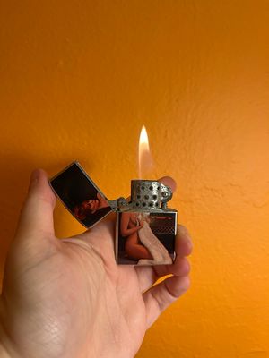 1970s Mink Redhead Pinup Flip Top Lighter