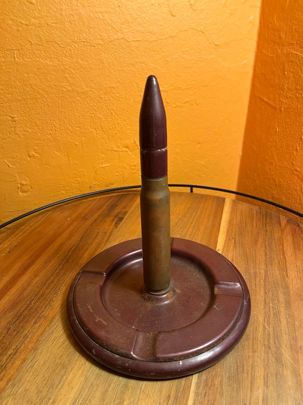 WWII 20 Mm Cannon Cartridge Table Lighter Ashtray