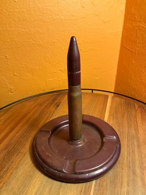 WWII 20 Mm Cannon Cartridge Table Lighter Ashtray