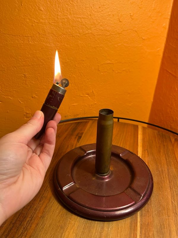 WWII 20 Mm Cannon Cartridge Table Lighter Ashtray