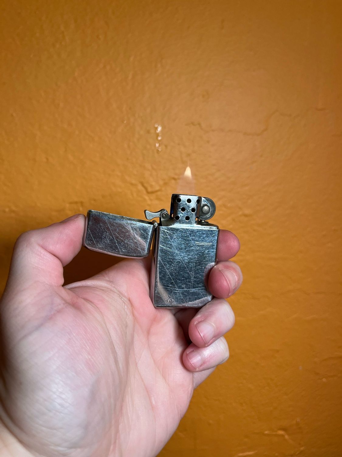 1967 Floral Etching Zippo Slim Lighter