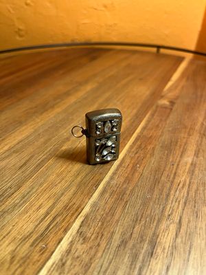 Sam Fink Inc Silver Plated Rhinestone Keychain Lighter