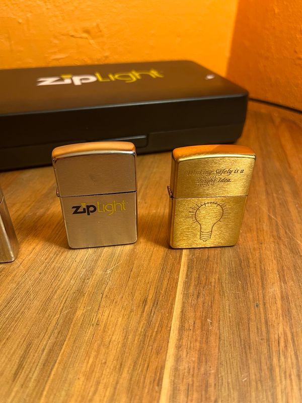 1996 Zippo Ziplight Set Of Three WITH LIGHTER INSERTS