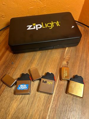 1996 Zippo Ziplight Set Of Three WITH LIGHTER INSERTS