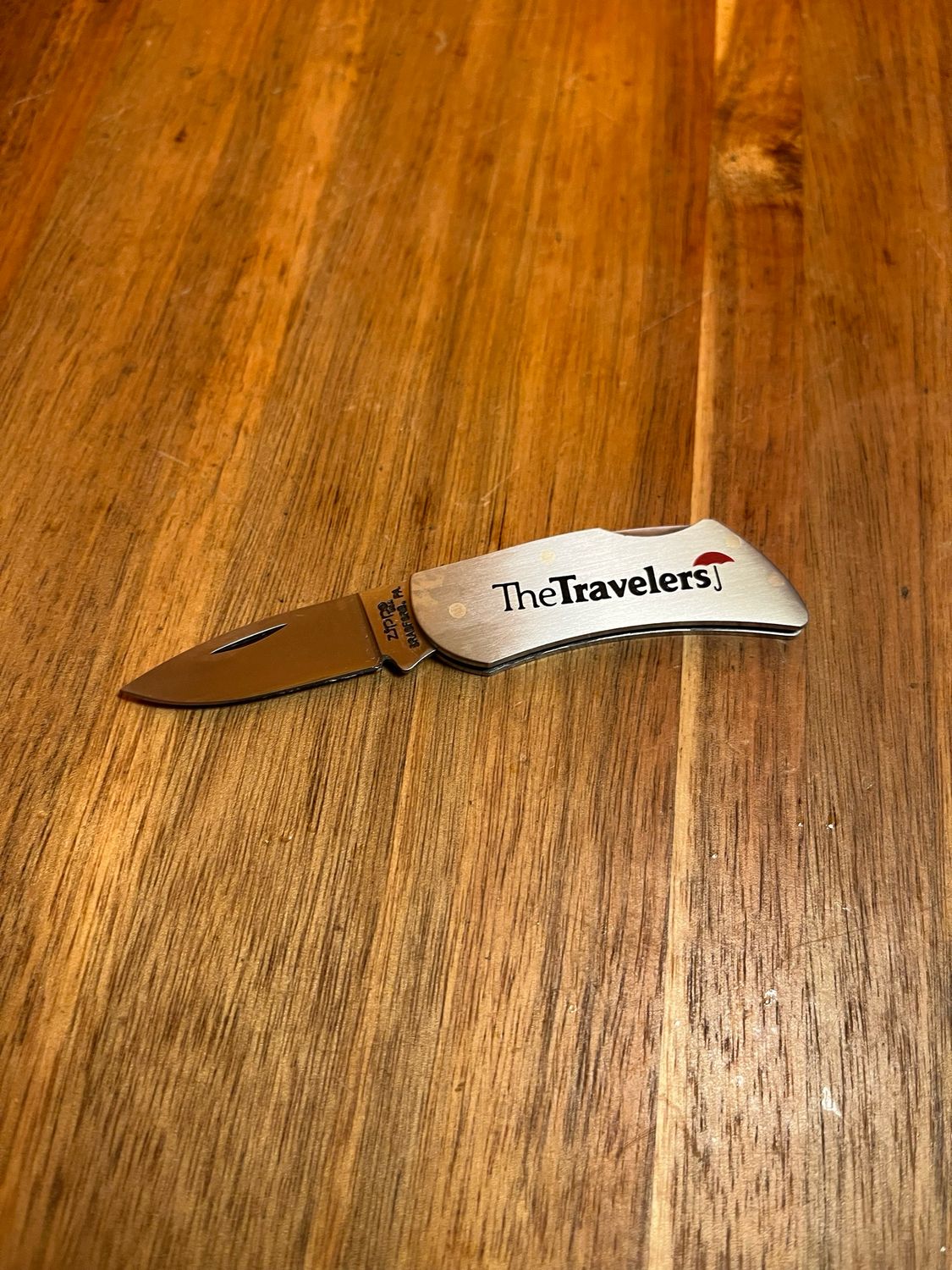 Salesman Sample Travelers Insurance Zippo Folding Knife