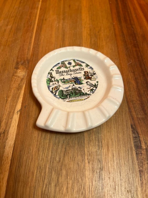 Massachusetts Nautilus Shaped Ashtray
