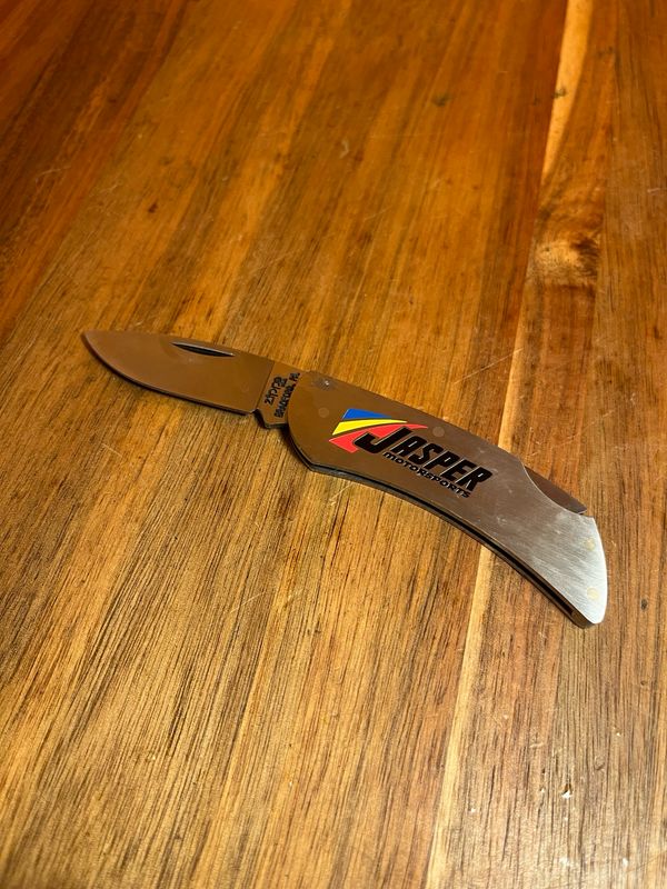 Salesman Sample Jasper Motorsports Zippo Folding Knife