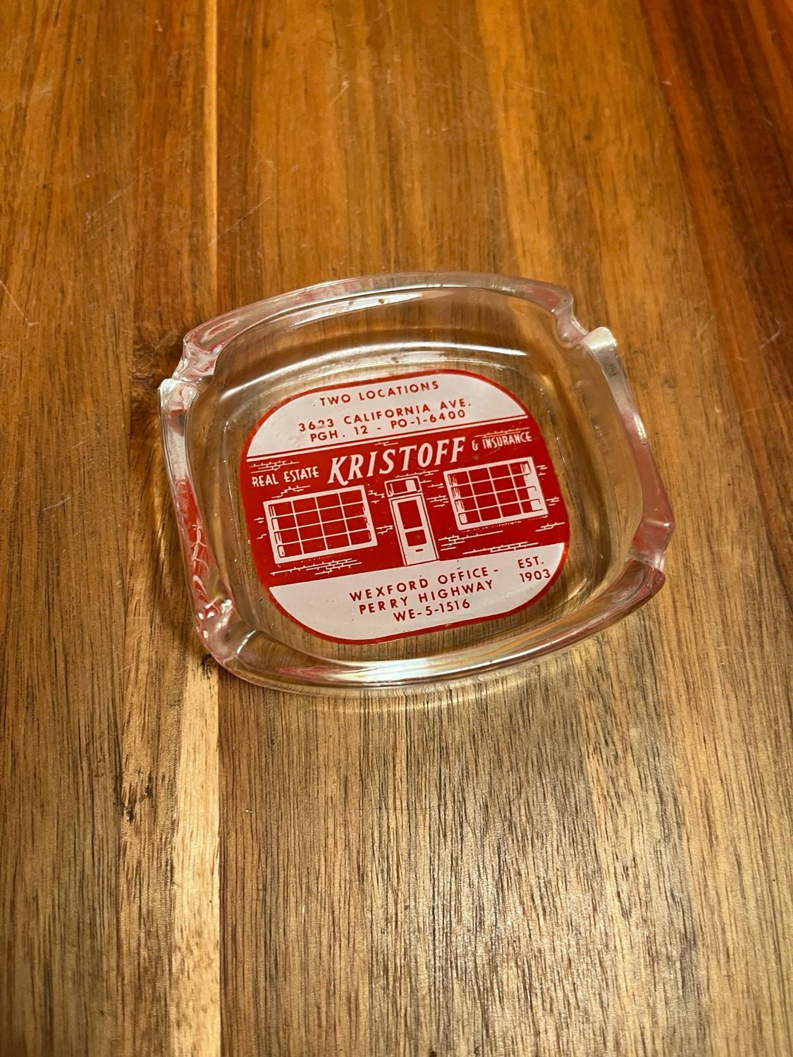 Kristoff Real Estate &amp; Insurance Pittsburgh PA Ashtray
