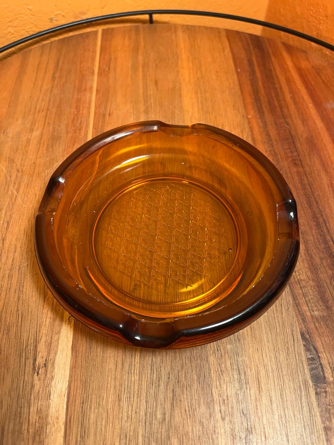 Amber Glass Ashtray