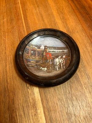 Historical European Carriage Scene Ashtray