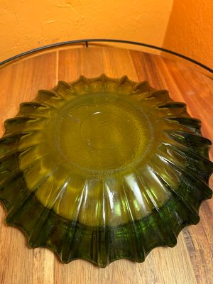 Oversized Green Glass Ashtray