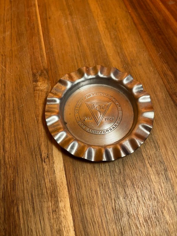 1948 Detroit Steel Co 25th Anniversary Ashtray