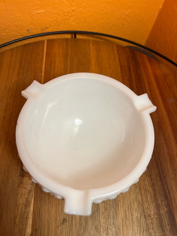 Stained Milk Glass Ashtray