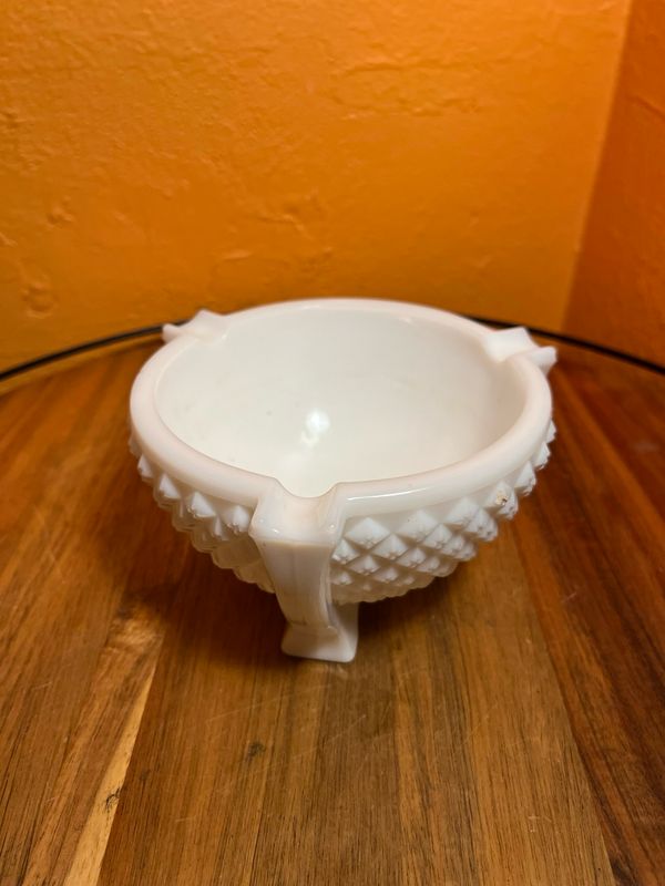 Stained Milk Glass Ashtray
