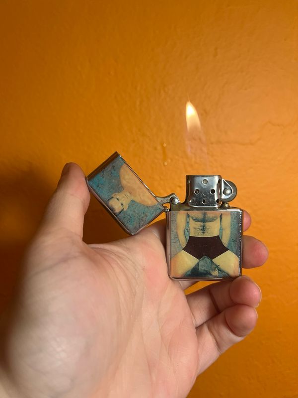 Ginger Hunk Censored Pinup Flip Top Lighter
