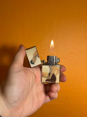 Over The Shoulder Censored Pinup Flip Top Lighter