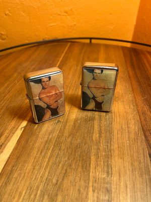 Beach Hunk Censored Pinup Flip Top Lighter