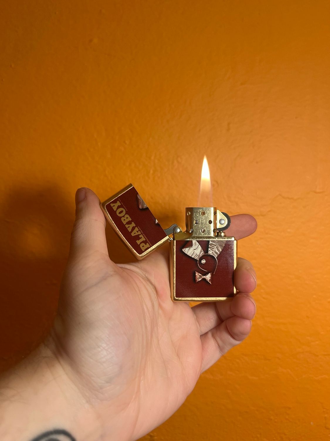 2012 Burgundy &amp; Gold Playboy Zippo Lighter