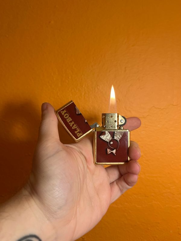 2012 Burgundy &amp; Gold Playboy Zippo Lighter