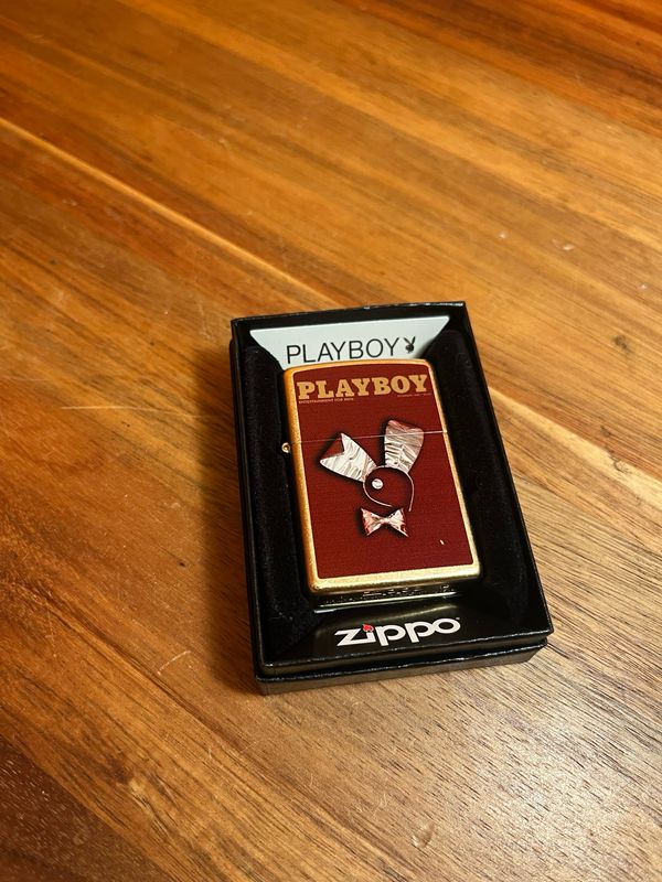 2012 Burgundy &amp; Gold Playboy Zippo Lighter