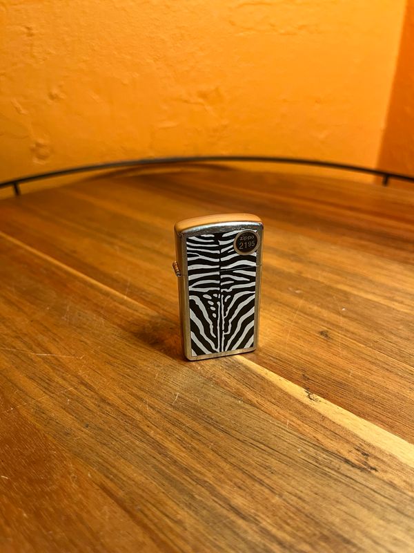 2008 Zebra Print Zippo Slim Lighter