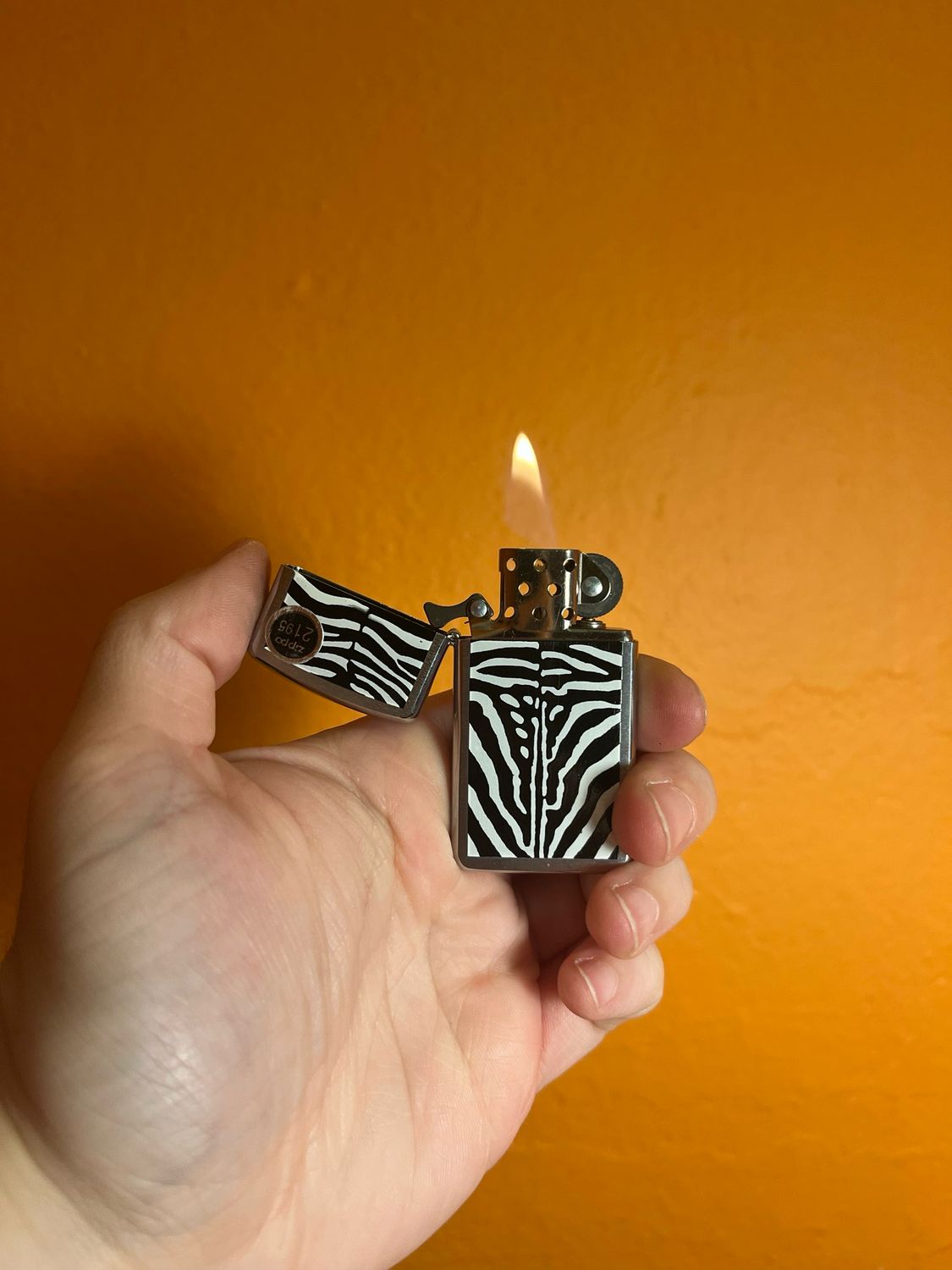 2008 Zebra Print Zippo Slim Lighter
