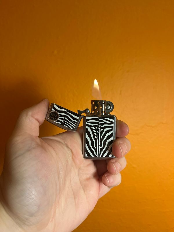 2008 Zebra Print Zippo Slim Lighter