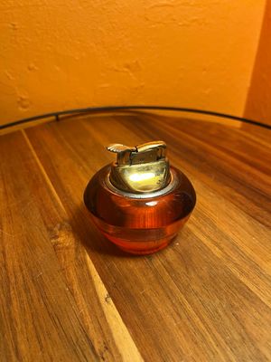Red Orange Glass Table Lighter