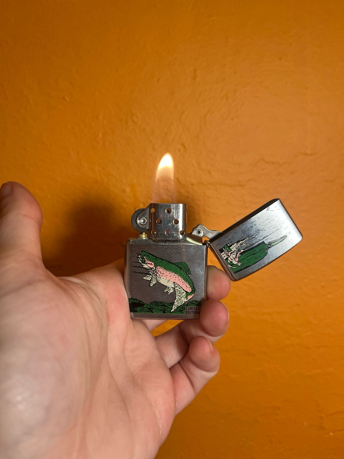 1998 Limited Edition Rainbow Trout Fishing Zippo Lighter
