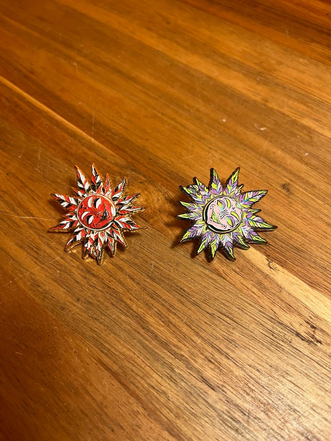 Radish Dust Designs Sun Face Enamel Pin