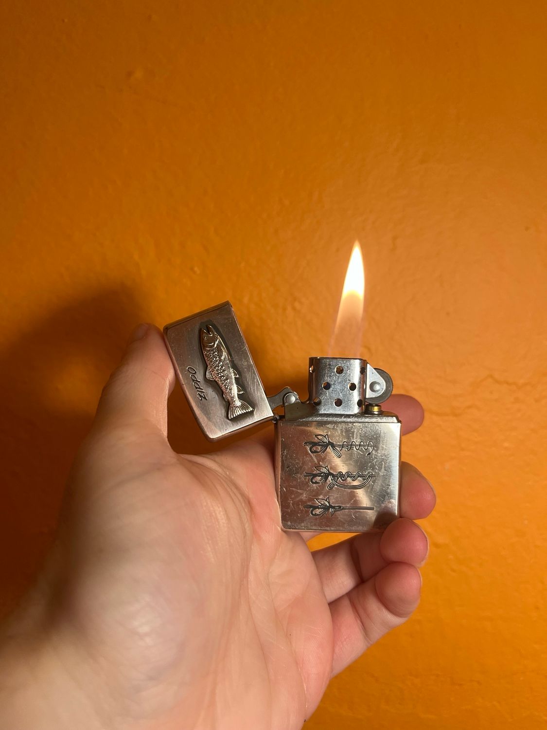 1996 Fishing Line Knots Silver Plated Zippo Lighter