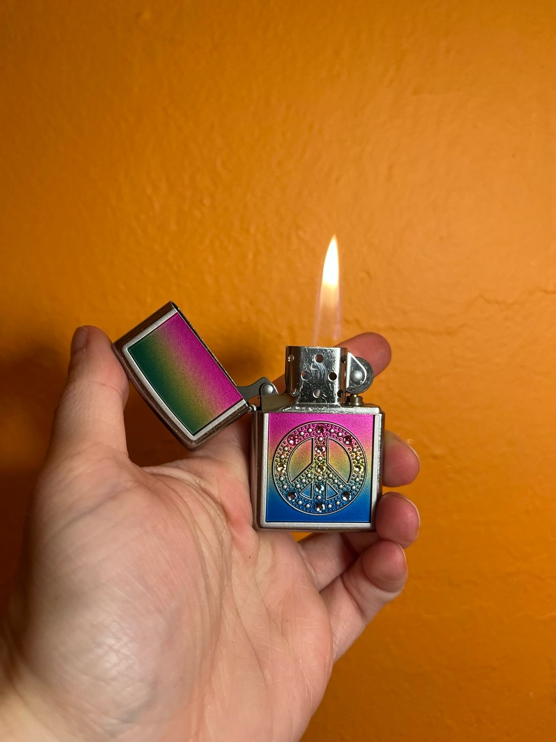 2011 Color Gradient Peace Sign Zippo Lighter