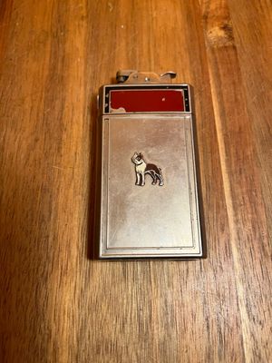 Boston Terrier Compact Mirror Cigarette Case Lighter