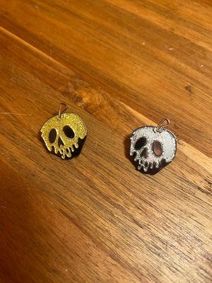Snow White Glitter Poison Skull Apple Pin