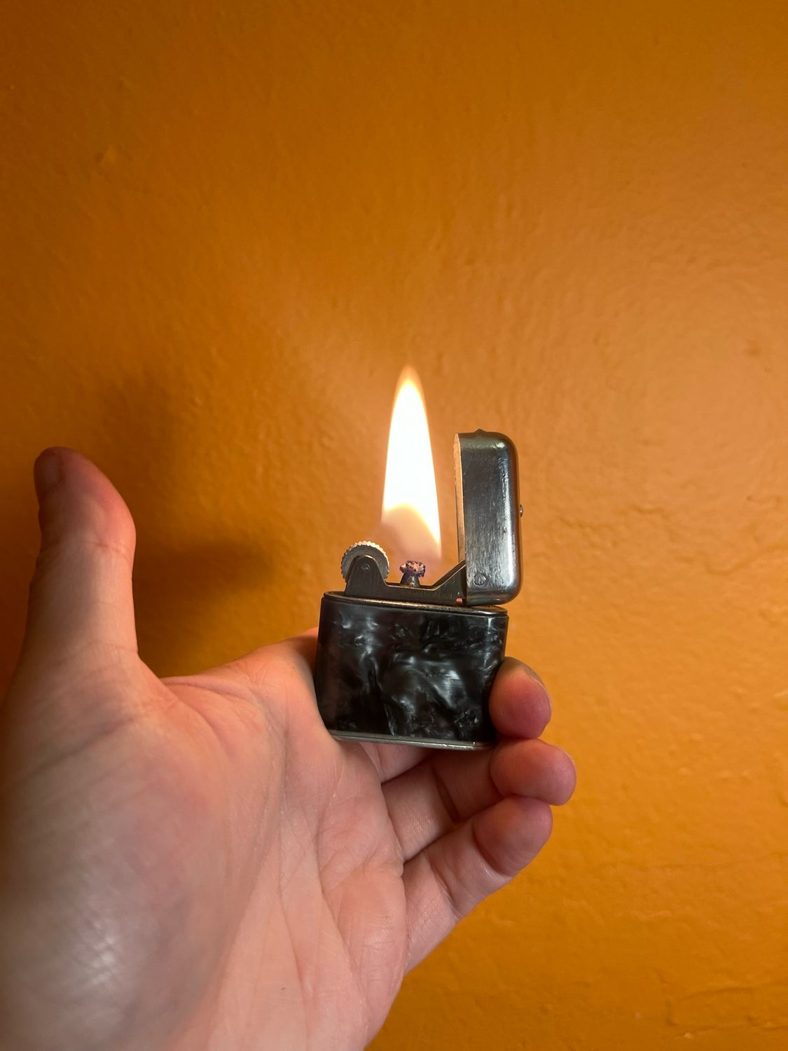 Marbled Black Early 20th Century French Lighter