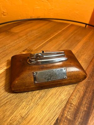 Ronson Wooden Base Gallagher Truck Table Lighter