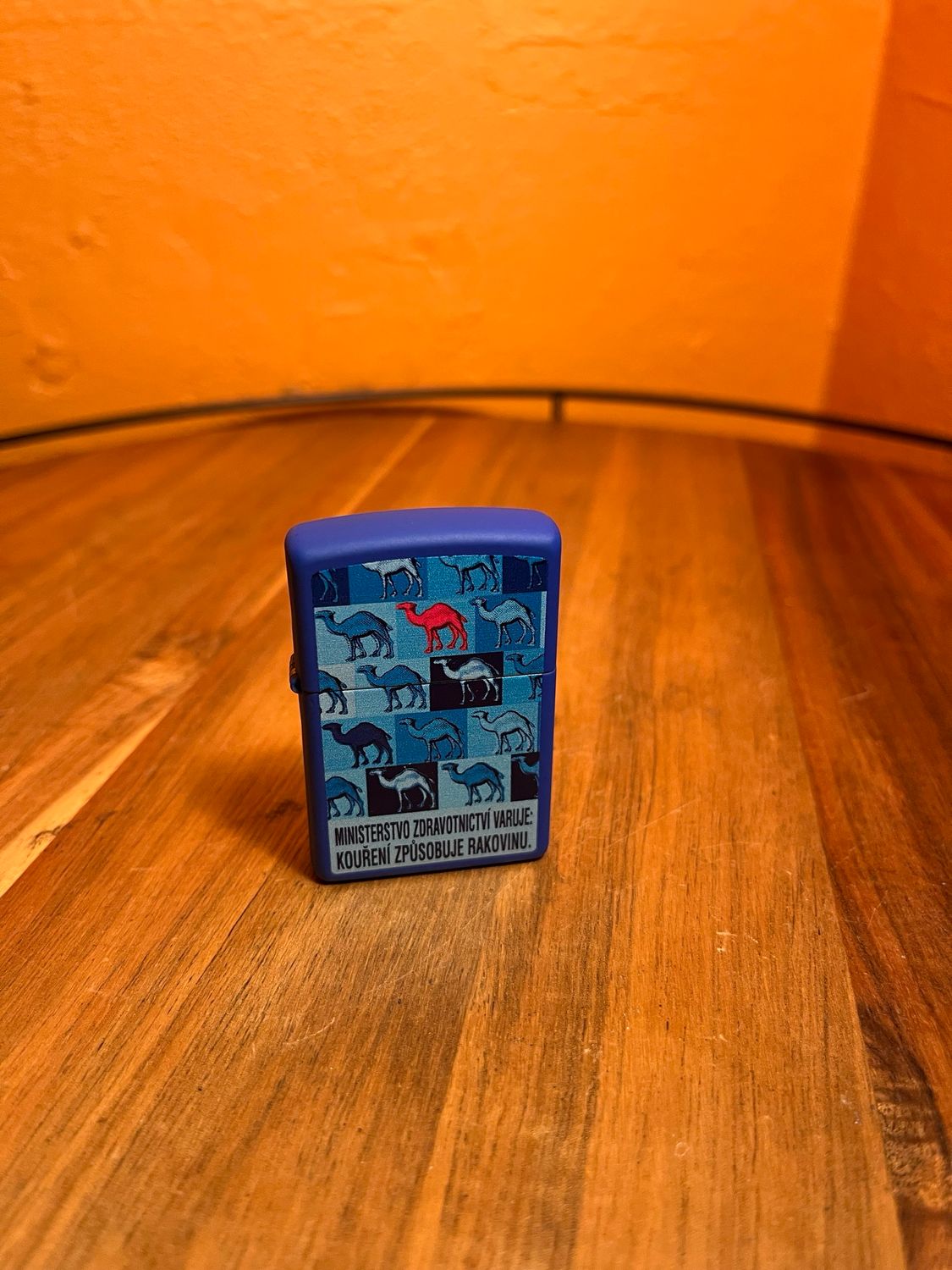 2017 Blue &amp; Red Czech Camel Zippo Lighter