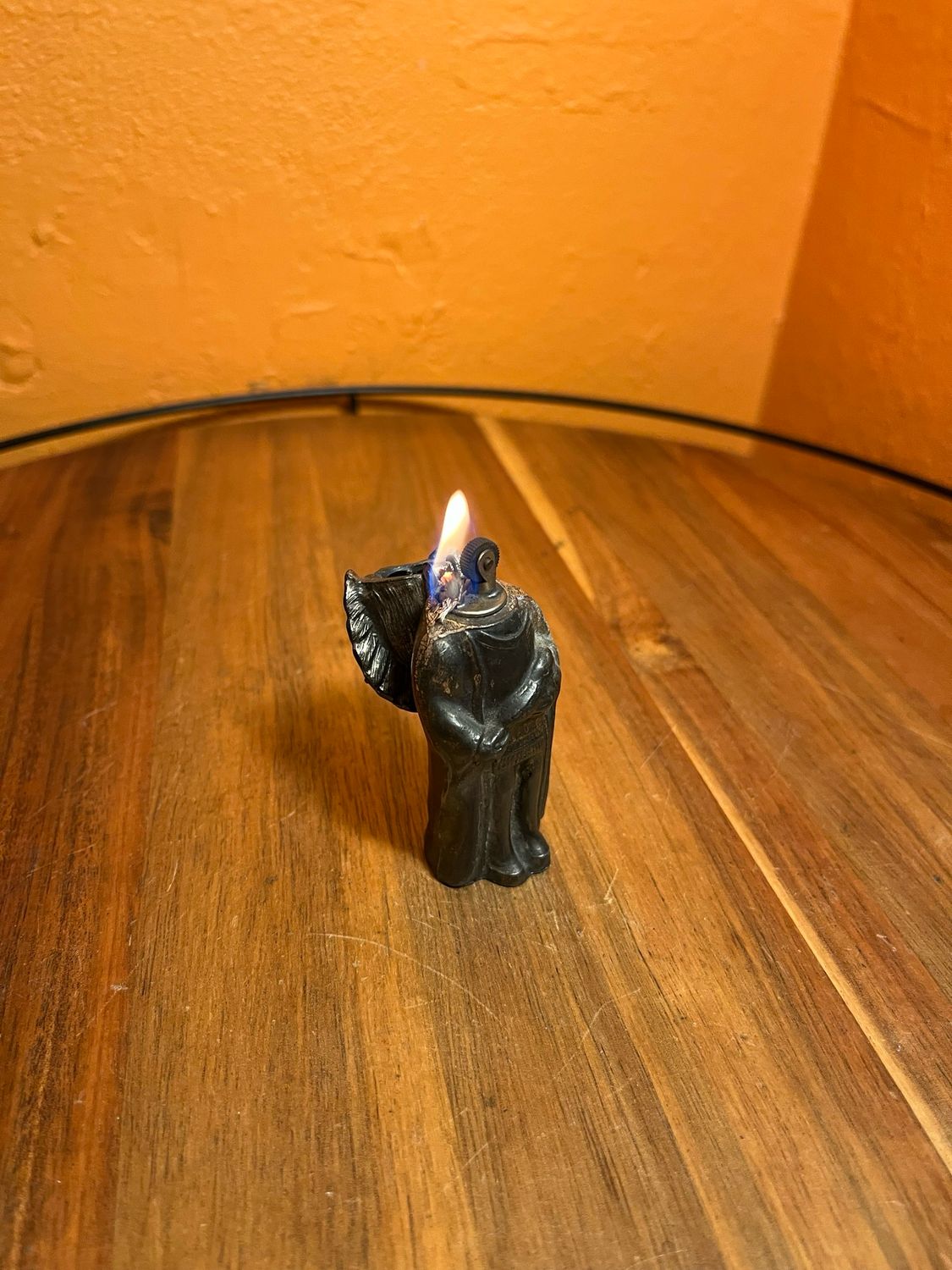 Standing Great Plains Indigenous Chief Table Lighter