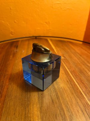 Blue Lucite Table Lighter