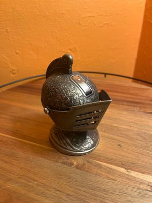 Ornate Knight Helmet Table Lighter