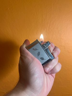 Etched Leaves Prince Brand Flat Lighter