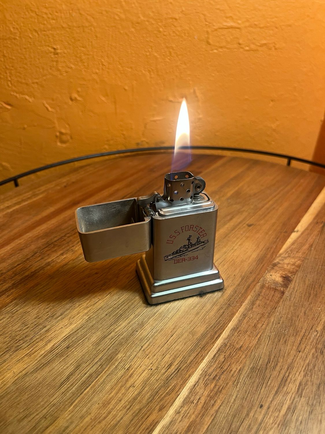 USS Forster DER-334 Zippo Barcroft Table Lighter