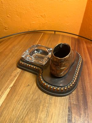 Shoe Match Holder Ashtray Combo