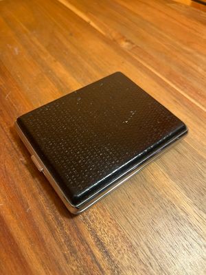 Faux Black Leather Cigarette Case