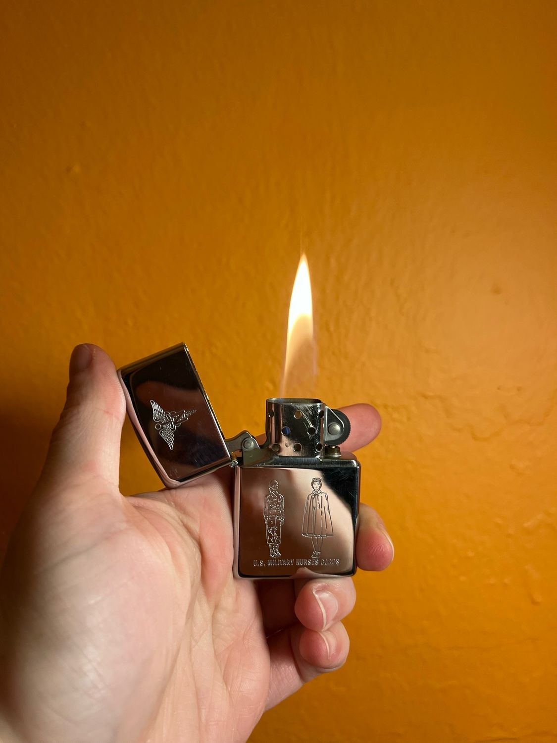 1990 US Military Nurses Mirrored Zippo Lighter