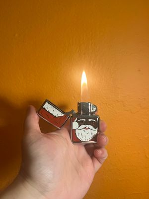 1993 Black Santa Painted Zippo Lighter