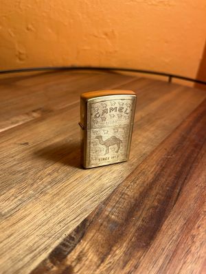 2005 CZ681 Gold Plated Camel Wallpaper Zippo Lighter