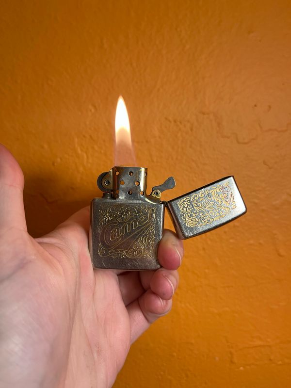 1996 Damaged Camel Western Filigree Zippo Lighter