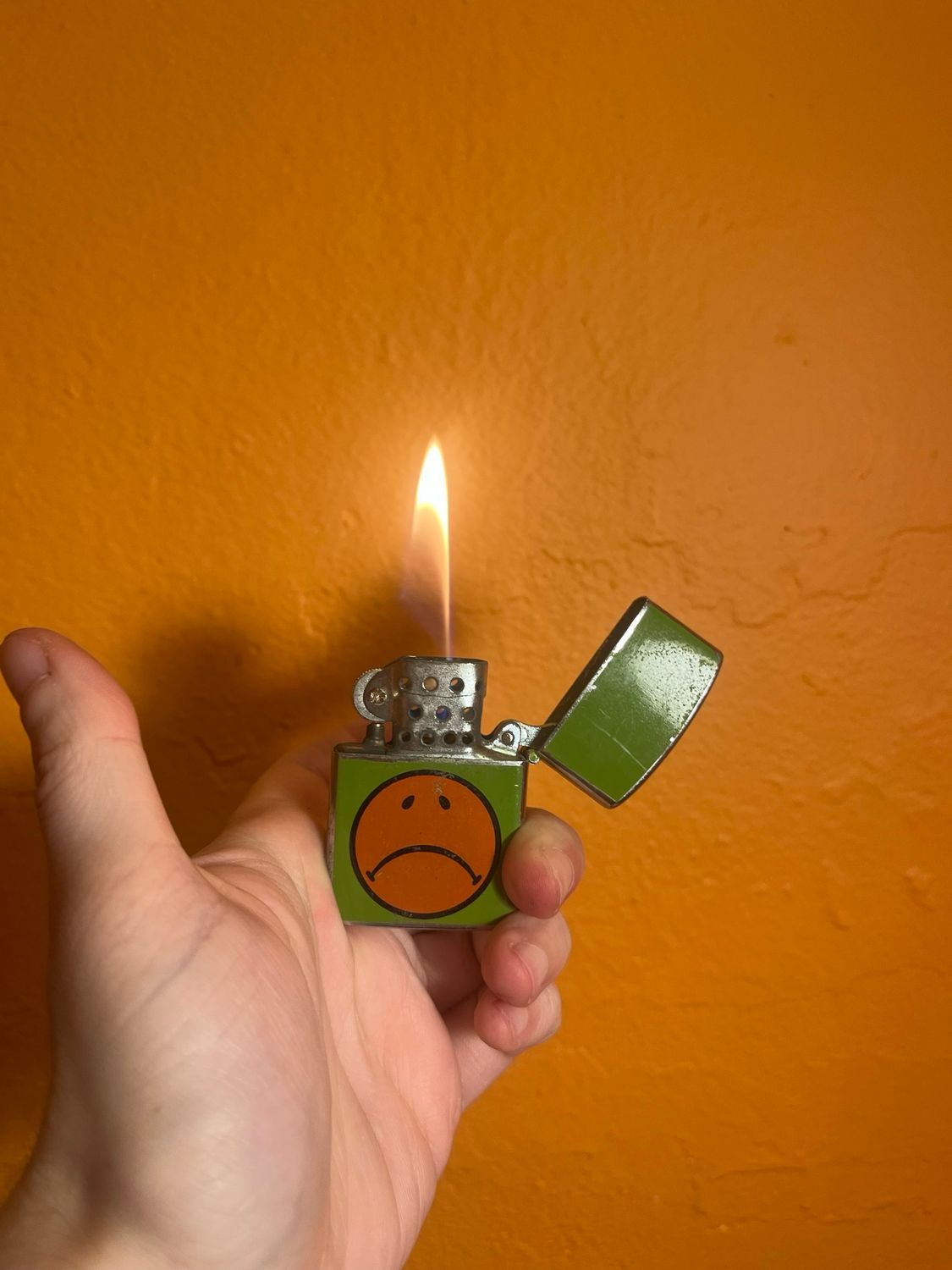 Smiley Face Frowny Face Flip Top Lighter