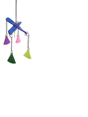 Acrylic Bird Toy 30x15x15cm, Hanging Four Triangles